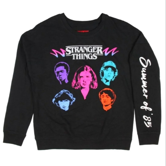 Netflix Stranger Things Summer Of '85 Crew Neck Long Sleeve Sweatshirt Sz Lg - Picture 1 of 5